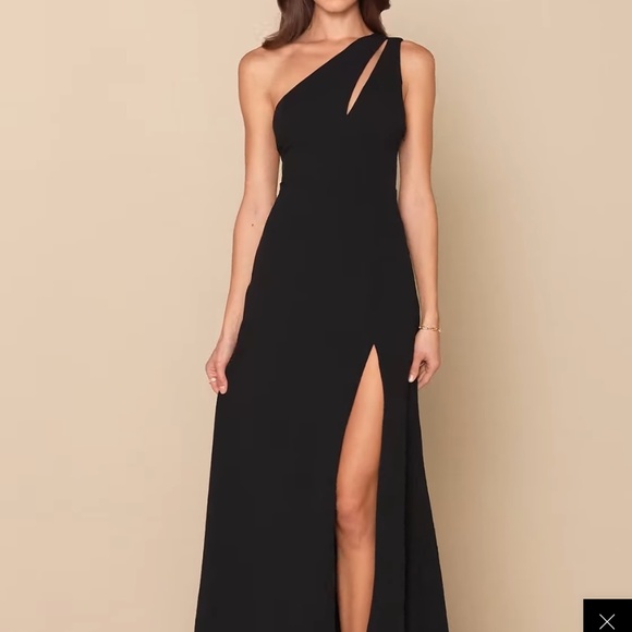 Lulus Enchanted Energy Black One-shoulder Maxi Dress - Size M - Picture 4 of 5